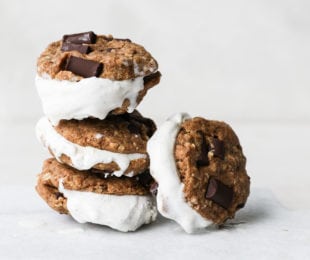 Oatmeal chocolate chip ice cream sandwiches