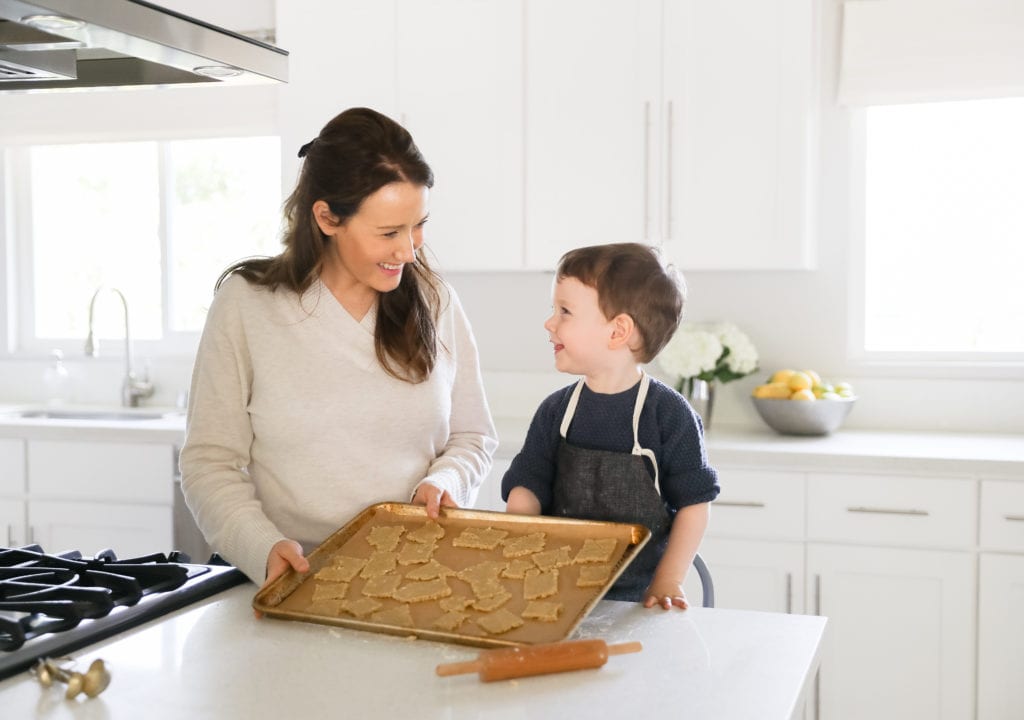 Mother and son in the kitchen