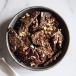 Vegan Dark Chocolate Granola Bark Recipe with Sprouted Granola (gluten-free)