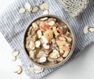 Apple cinnamon oatmeal with maple cream